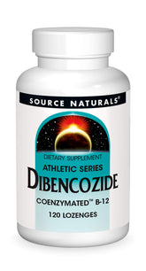Front view of Source Naturals Dibencozide Coenzymated B-12 120 Lozenges package