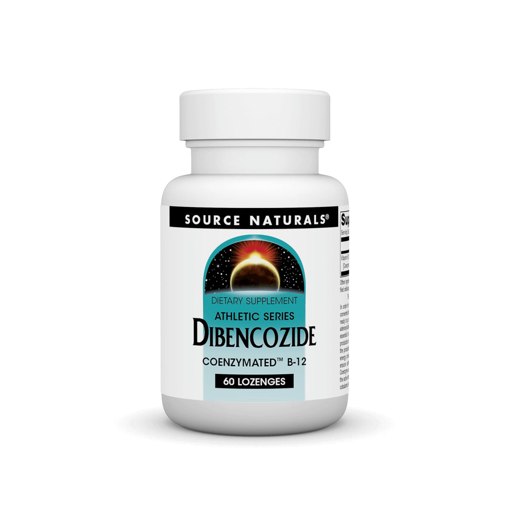 Bottle label for Source Naturals Dibencozide Coenzyme B-12 Athletic Series