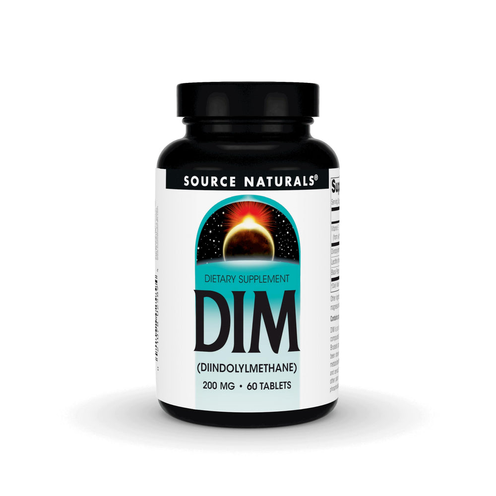 Source Naturals DIM 200mg with BioPerine bottle and 60 tablets
