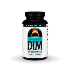 Front view of Source Naturals DIM 200mg bottle with 60 tablets