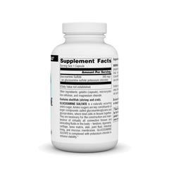 Glucosamine sulfate capsules on white background