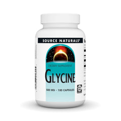 Source Naturals Glycine 500 mg bottle with 100 capsules