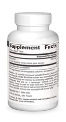 Label close-up showing ingredients for memory-support formula