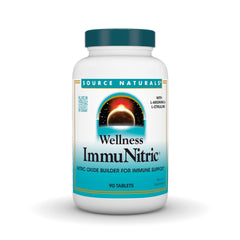 Source Naturals Immunitric bottle front indicating nitric oxide support for daily wellness