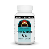 Bottle of Source Naturals L-Pyroglutamic Acid dietary supplement containing 60 tablets