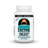 Front view of Source Naturals Lactase Digest bottle – 180 capsules