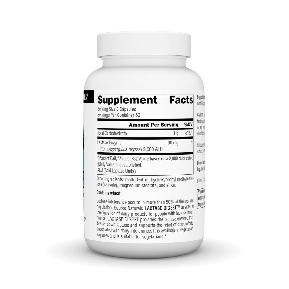 Packaging for Source Naturals Lactase Digest