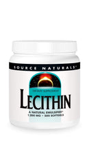 Front view of Source Naturals Lecithin 1200 mg softgels bottle