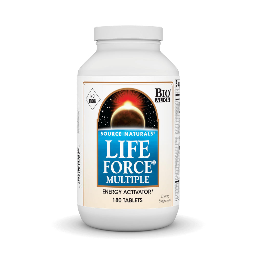 Source Naturals Life Force No Iron bottle front showing complete daily energy formula