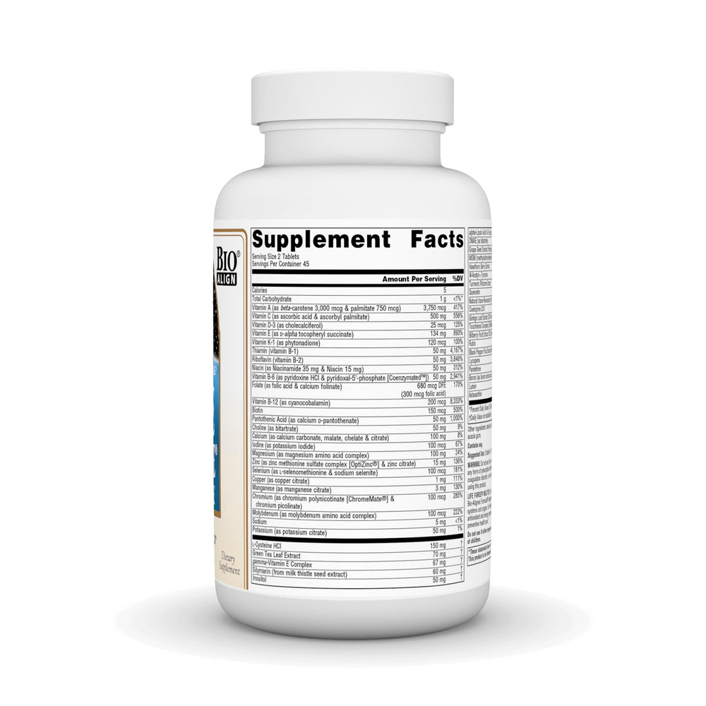 Source Naturals Life Force Multiple No Iron Energy Activator 90 Tablets bottle back label