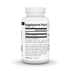 Source Naturals L-Lysine Free Form 1,000 mg bottle with 100 tablets