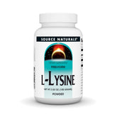Front view of Source Naturals L-Lysine Free-Form Powder 100 g jar