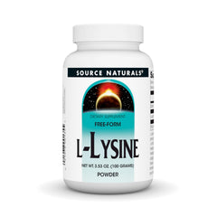 Front view of Source Naturals L-Lysine Free-Form Powder 100 g jar