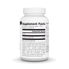 Product label for Source Naturals L-Lysine Free-Form Powder 100 g