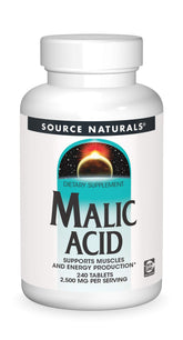 Bottle of Source Naturals Malic Acid 2,500 mg, 240 tablets