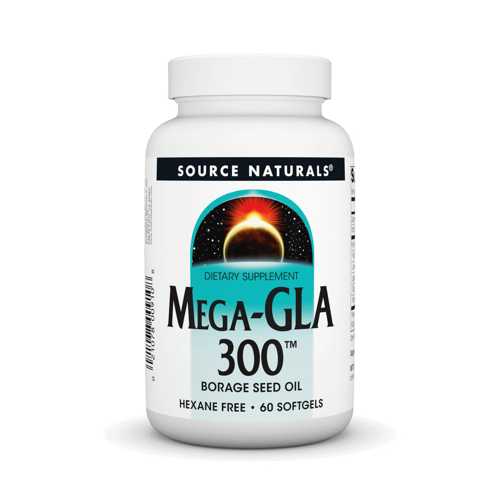 Bottle of Source Naturals Mega-GLA 300 60 softgels