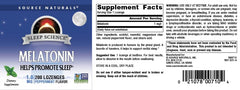 Orange lozenge option information on label for 1 mg melatonin lozenges
