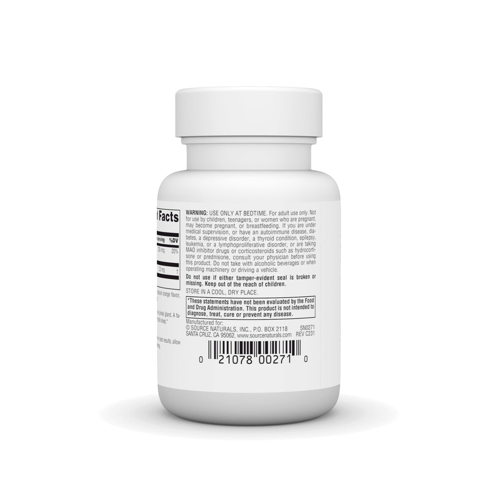 Bottle of Source Naturals Melatonin 2.5 mg orange lozenges