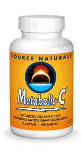 Bottle of Source Naturals Metabolic C 1000mg Vitamin C tablets