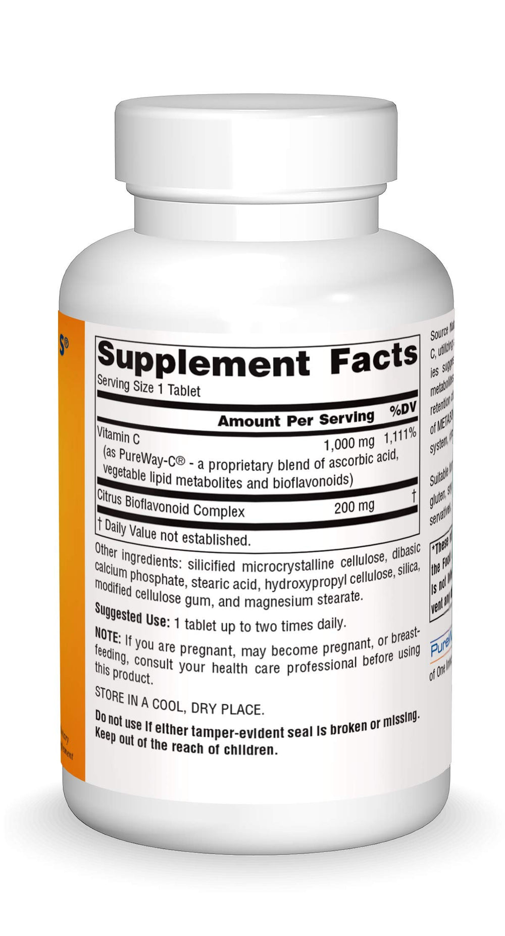 Metabolic C 1000mg Vitamin C supplement tablets by Source Naturals