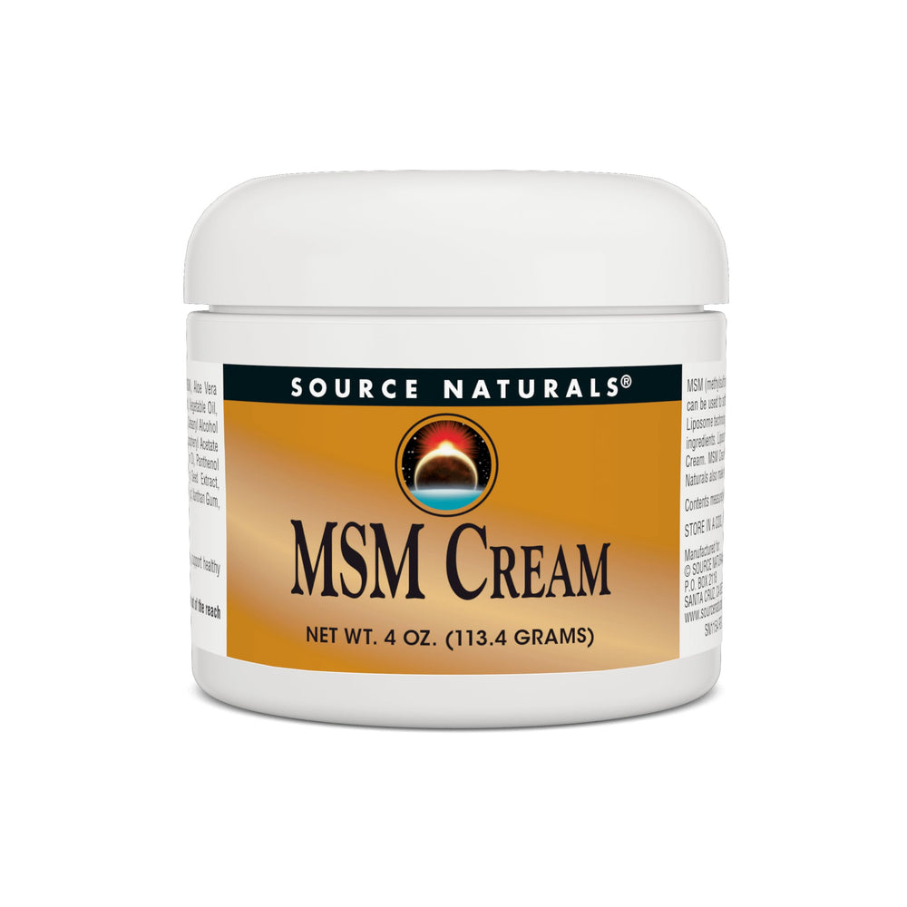Source Naturals MSM Cream bottle with advanced liposomal delivery 4 oz