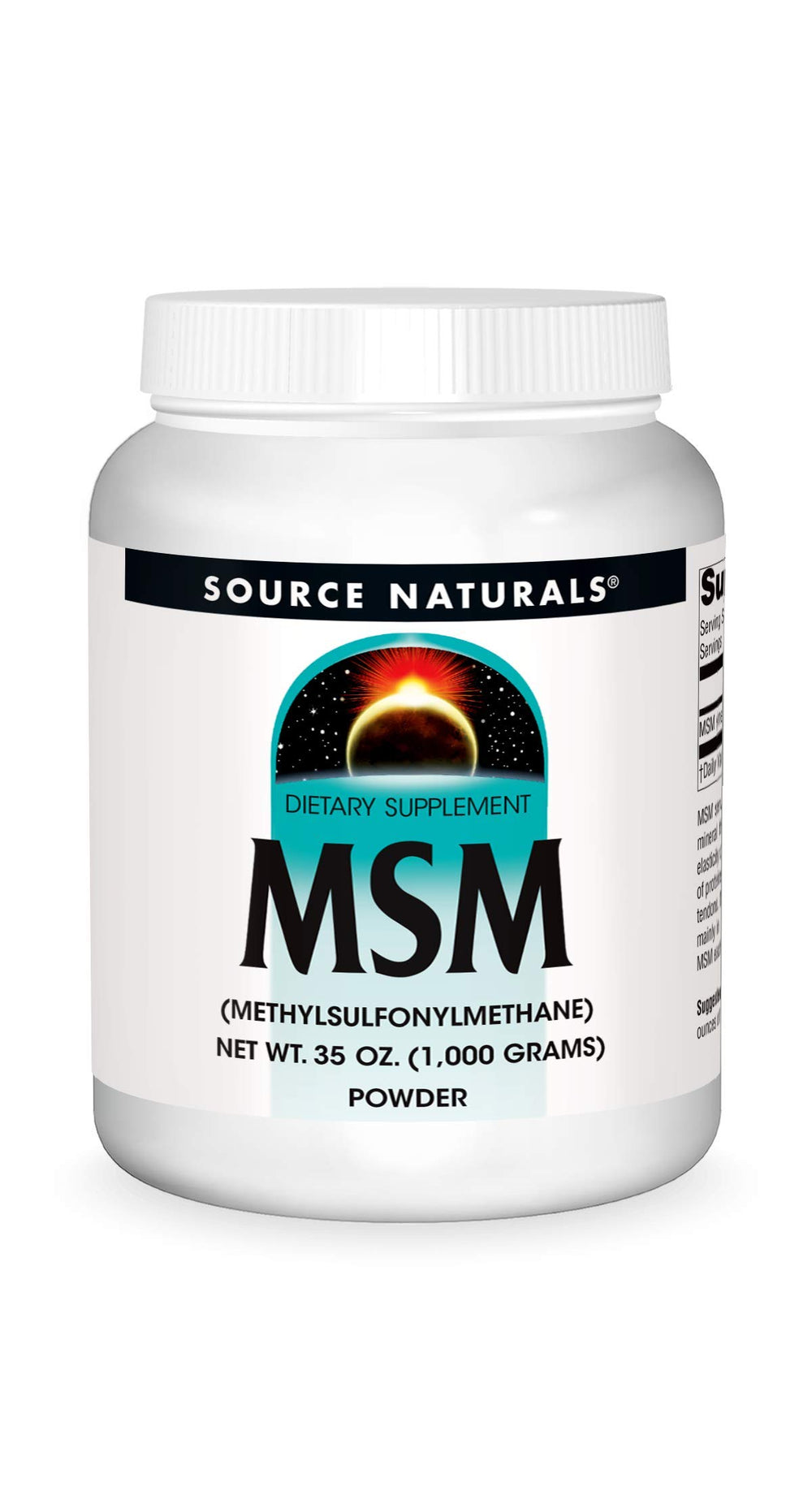 Source Naturals MSM powder 1000 g front view