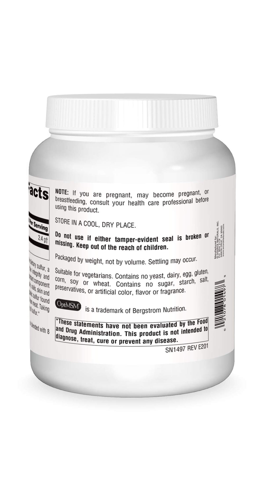 Usage of MSM powder: half teaspoon in water