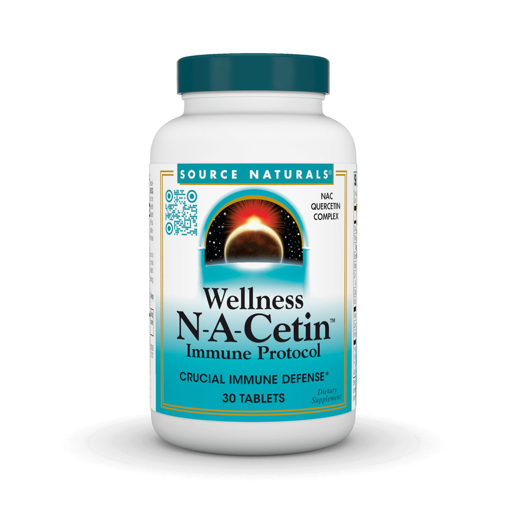 Bottle of Source Naturals N-A-Cetin Immune Protocol 30 tablets