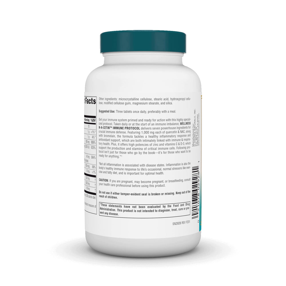 Close-up of label highlighting Crucial Immune Defense