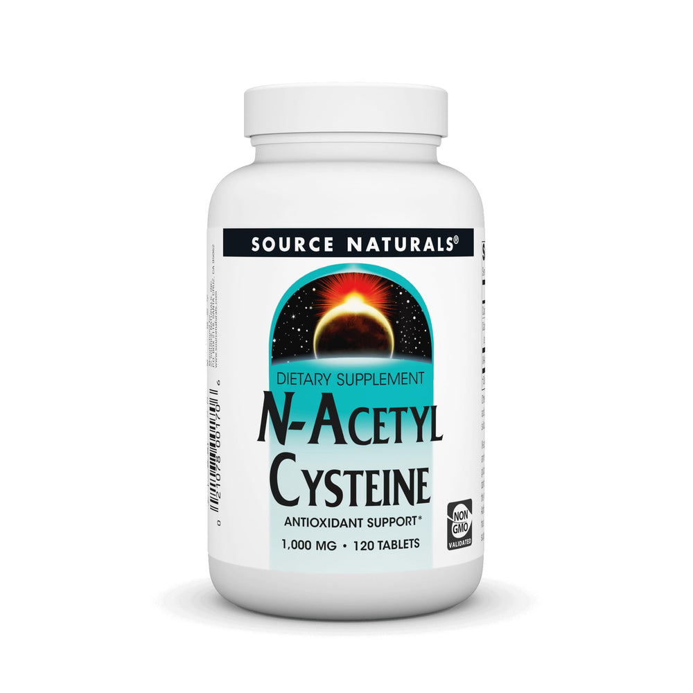 Bottle of Source Naturals N-Acetyl Cysteine 1000 mg with label