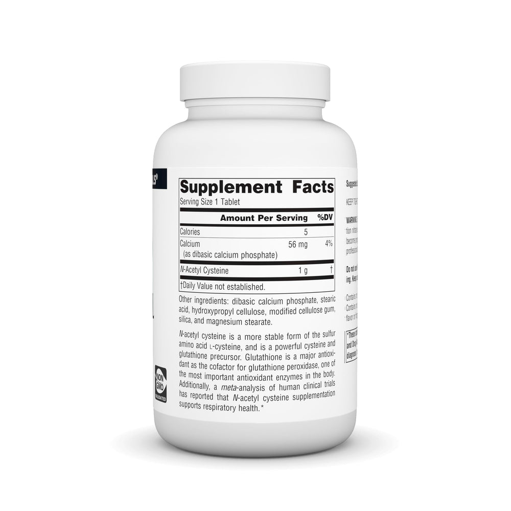 Product label for Source Naturals NAC 1000 mg 120 tablets