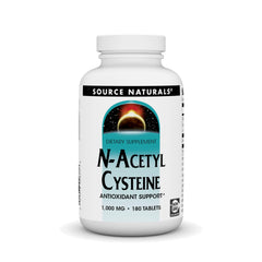 Bottle of Source Naturals N-Acetyl Cysteine 1000 mg 180 tablets