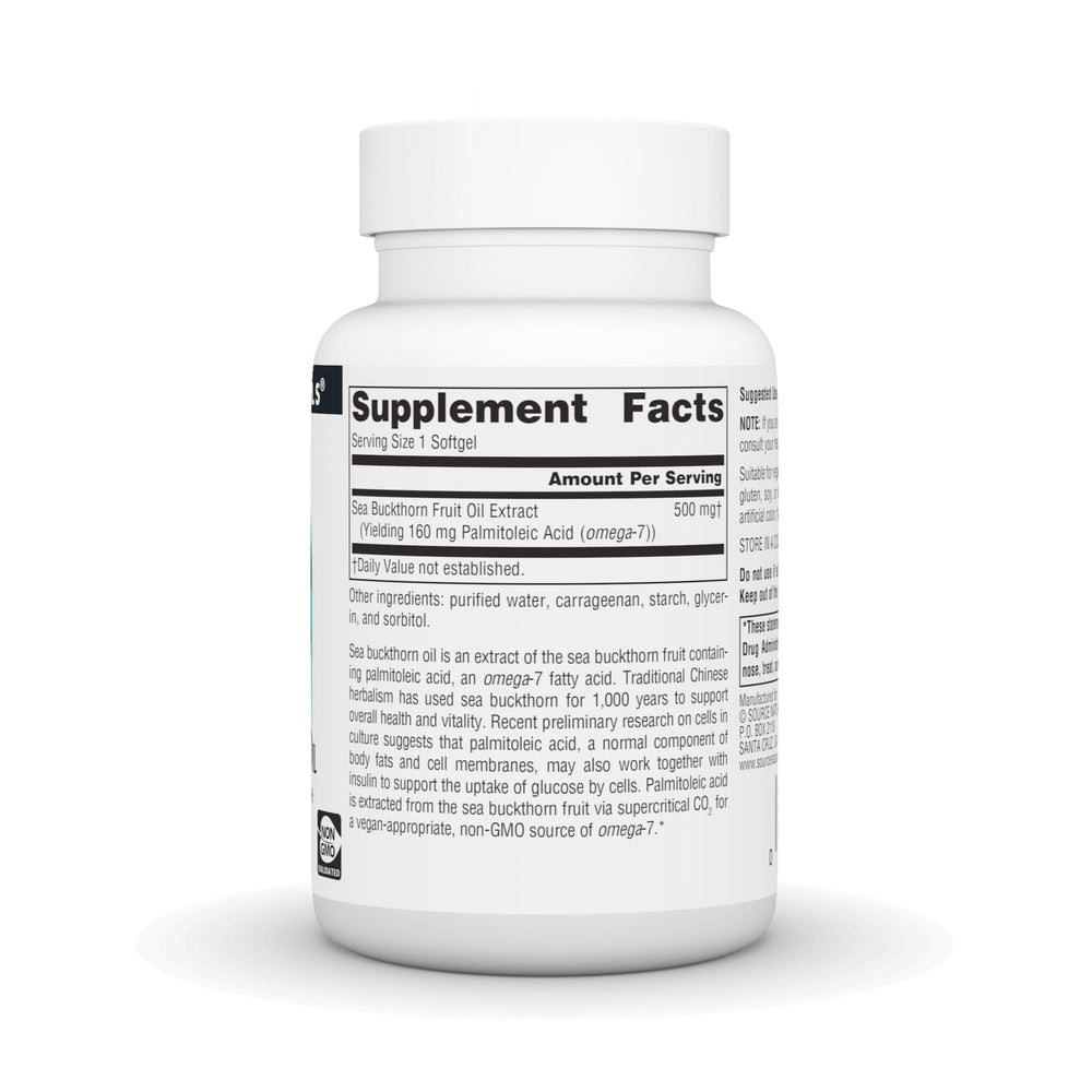 Omega-7 Sea Buckthorn softgels in bottle
