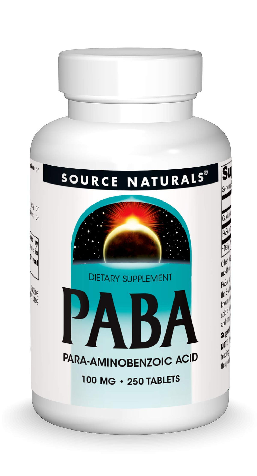 Source Naturals PABA 100 mg bottle with tablets