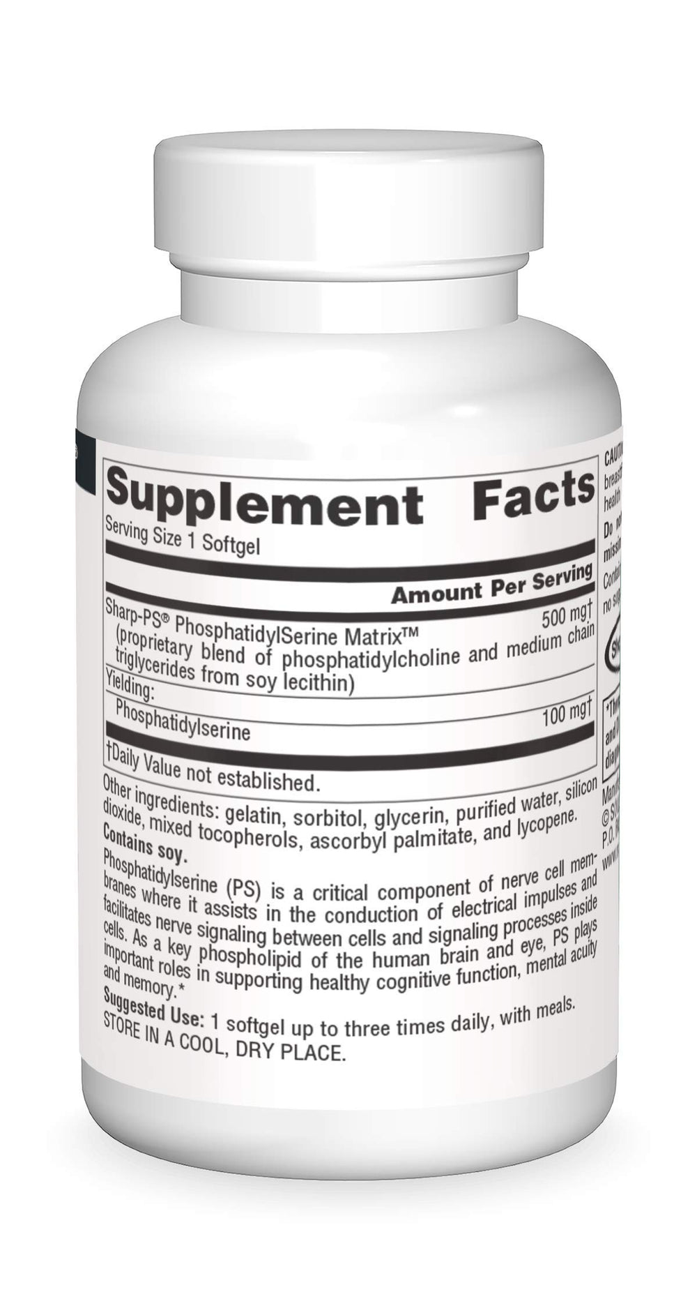 Softgels inside the bottle
