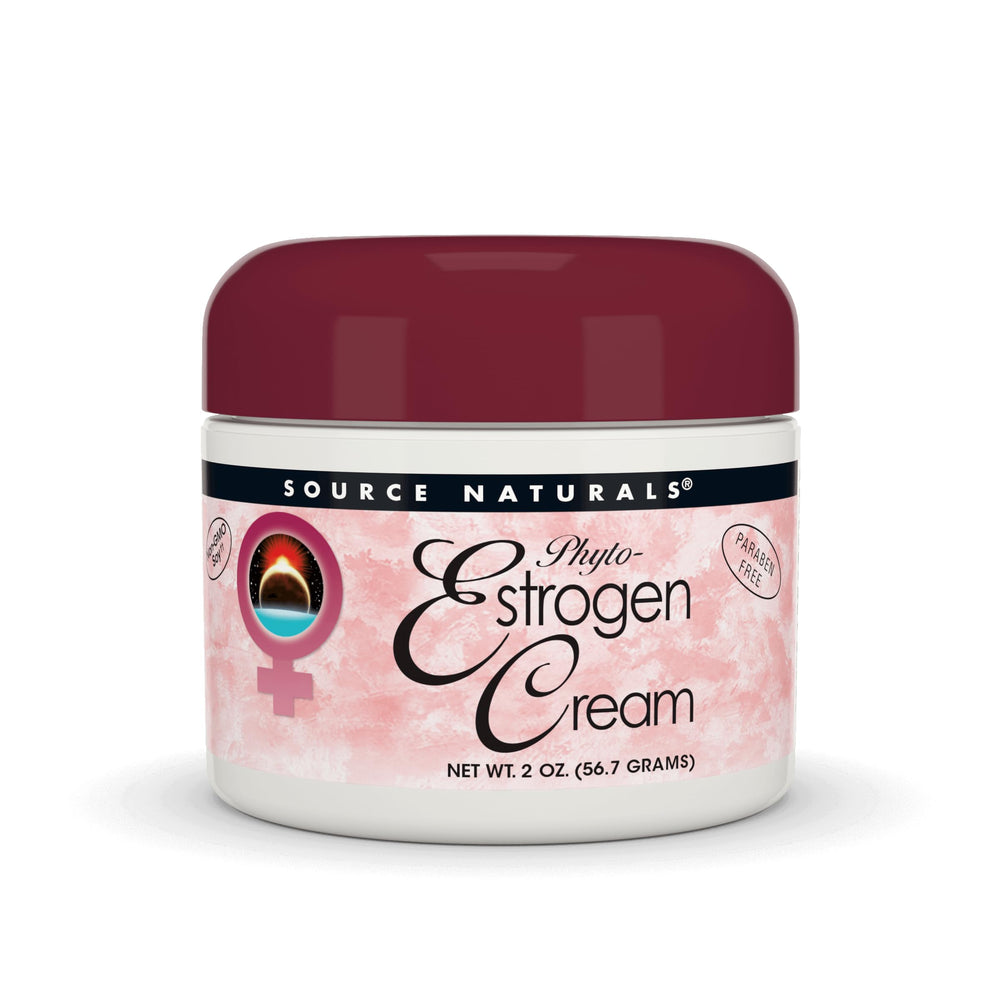 Front view of Source Naturals Phyto-Estrogen Cream 2 oz packaging