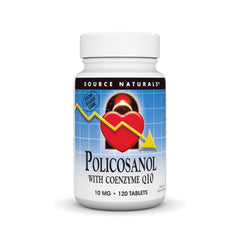 Bottle of Source Naturals Policosanol with Coenzyme Q10, 120 tablets