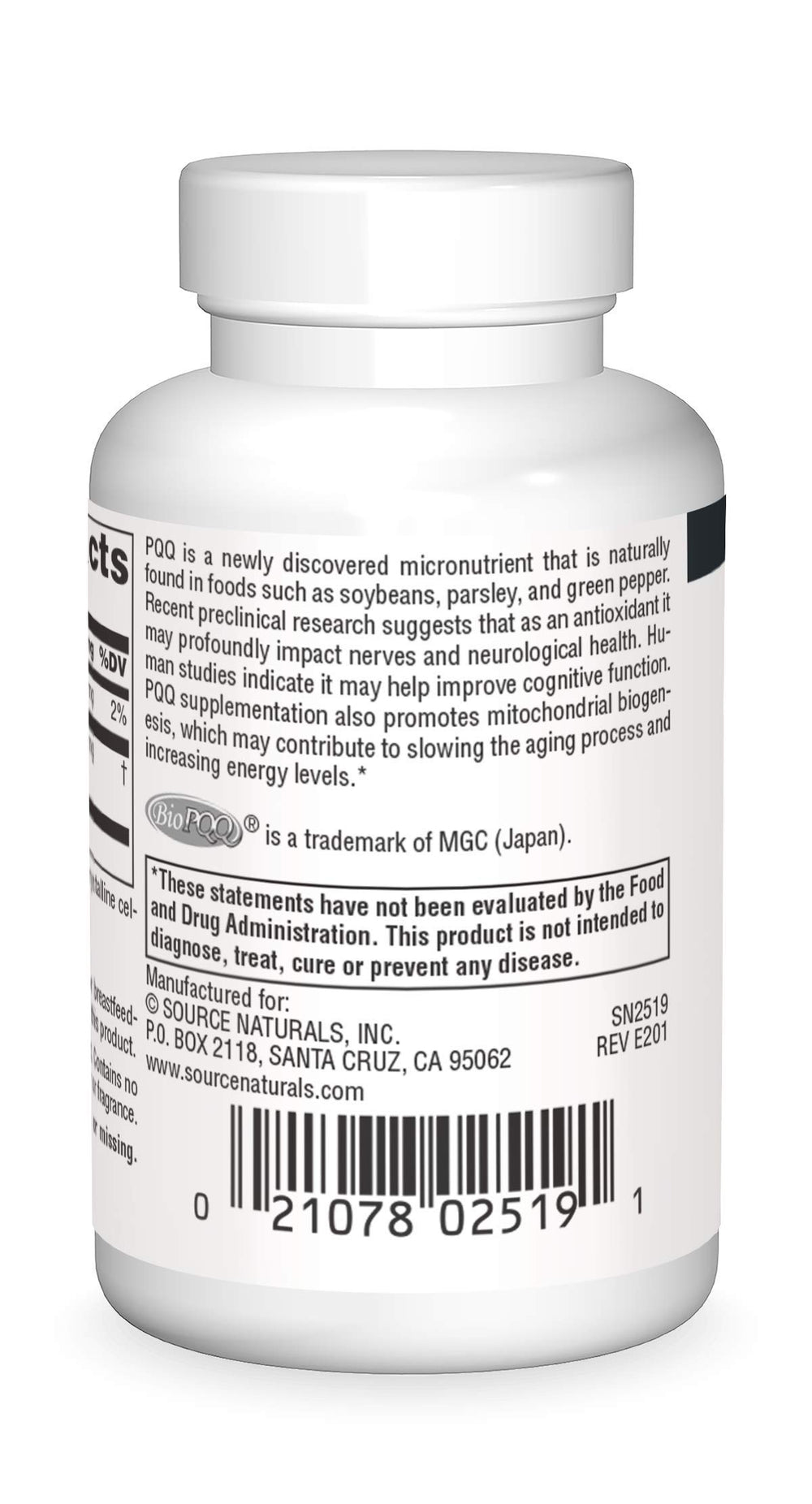Close-up of PQQ Mind tablet