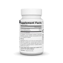 Phosphatidylserine capsules in bottle close-up
