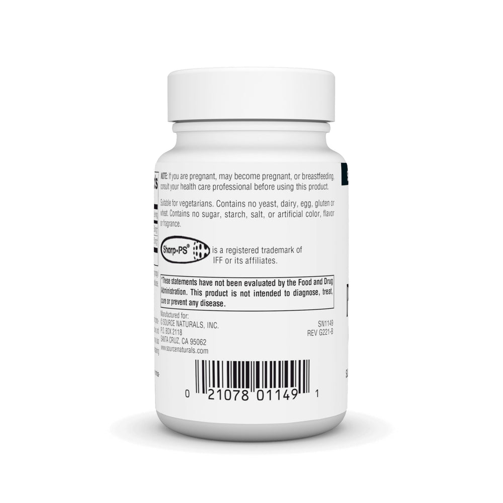 Supplement facts panel for Source Naturals Phosphatidyl Serine