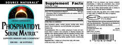 Suggested use and dosage information for Source Naturals PS Matrix