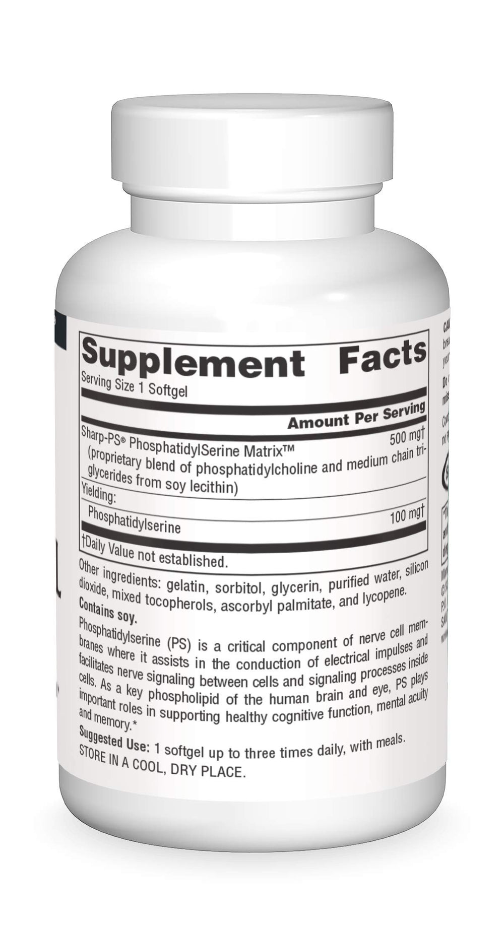 Label detail for Source Naturals Phosphatidyl Serine Matrix 500mg