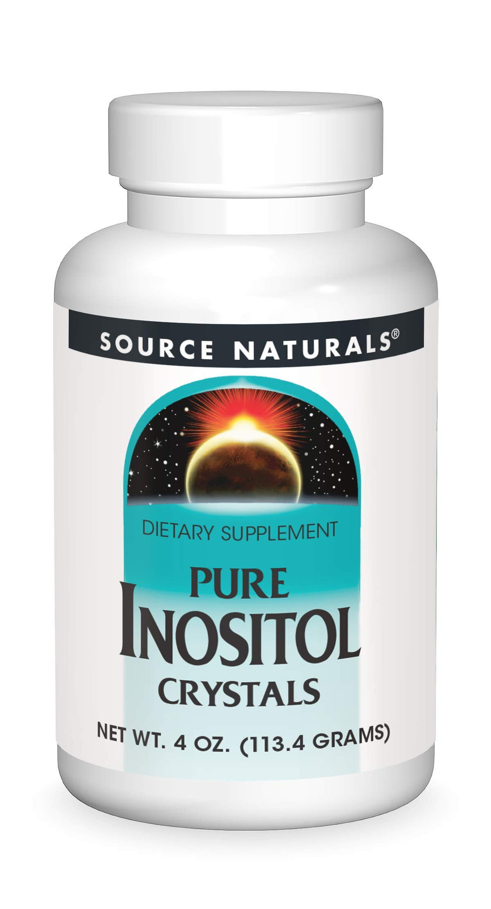 Bottle label for Source Naturals Pure Inositol 844mg dietary supplement