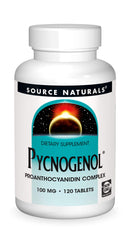 Bottle label for Source Naturals Pycnogenol Proanthocyanidin Complex 100 mg