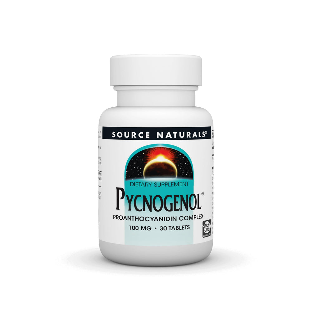 Bottle of Source Naturals Pycnogenol 100 mg Proanthocyanidin Complex
