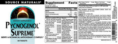 Source Naturals etiqueta con información nutricional y cumplimiento cGMP claro