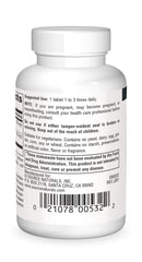 Close-up of Pycnogenol and grape seed extract supplement facts label
