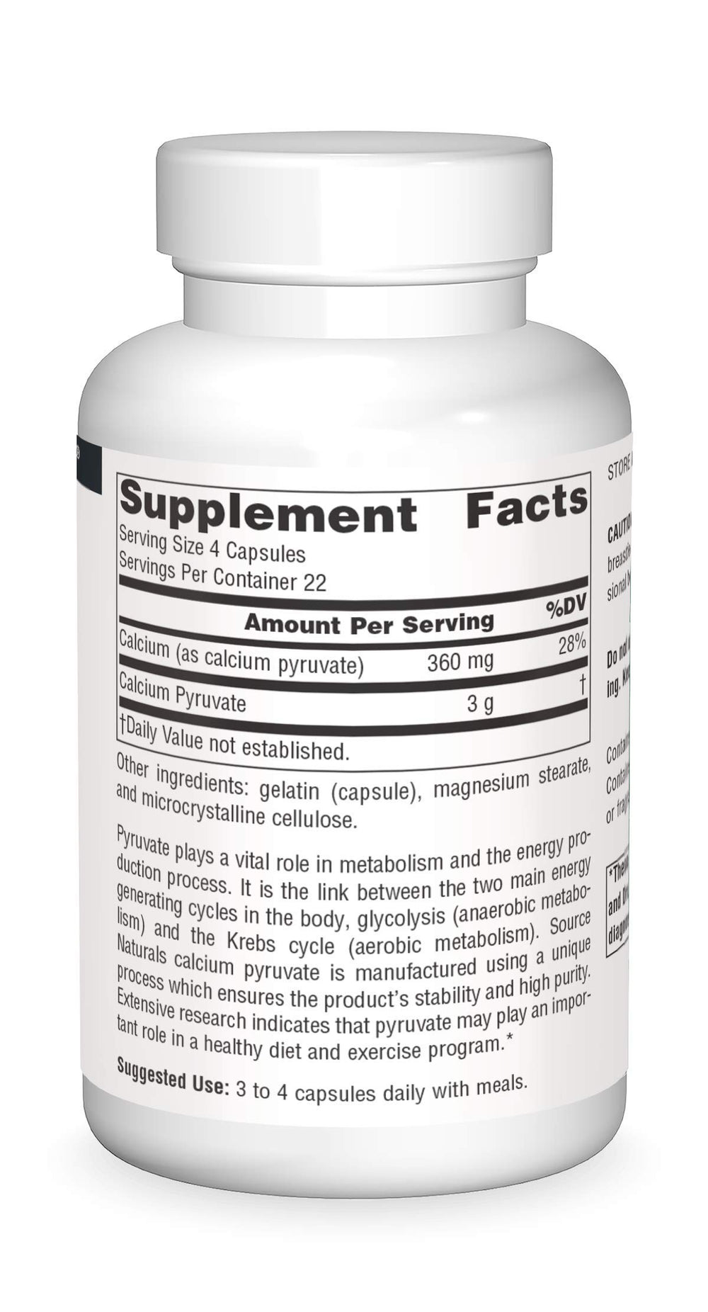 Source Naturals Pyruvate Power capsules arranged neatly