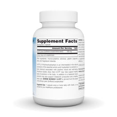Close-up of Serene Science 5-HTP capsules in bottle