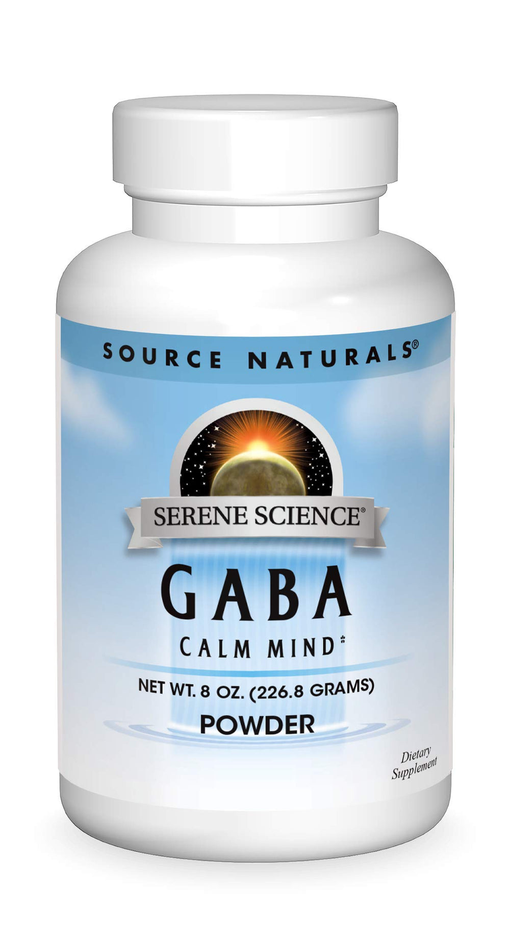 Bottle of Source Naturals Serene Science GABA 750 mg powder